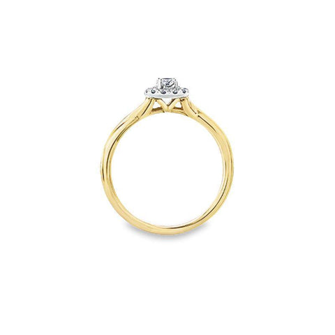 Stunning Canadian Diamond Engagement Ring with 0.20 TDW in 10K Yellow Gold