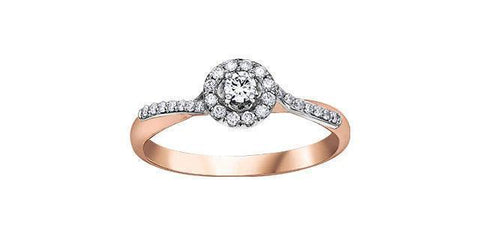 10K Rose Gold 0.25TDW Canadian Diamond Halo Engagement ring