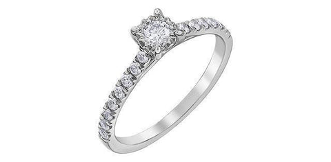 10K White Gold 0.40TDW Diamond Classic Illusion Set Engagement Ring