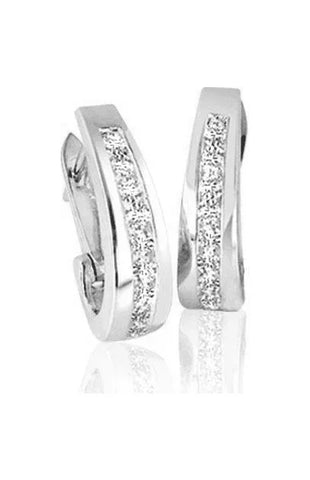 Diamond Classic J Hoop set with 0.33tdw in 10K White Gold