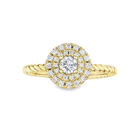 0.35TDW Sparkling Canadian Diamond Ring in 10K Yellow Gold