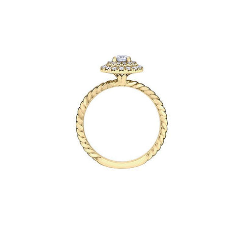 0.35TDW Sparkling Canadian Diamond Ring in 10K Yellow Gold