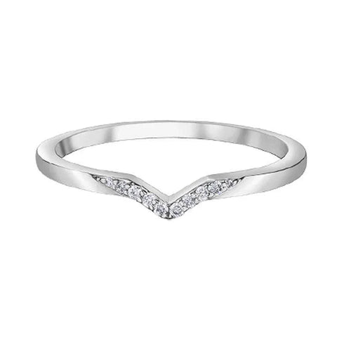 Exquisite 10K White Gold Diamond Band with 0.045TDW Diamonds