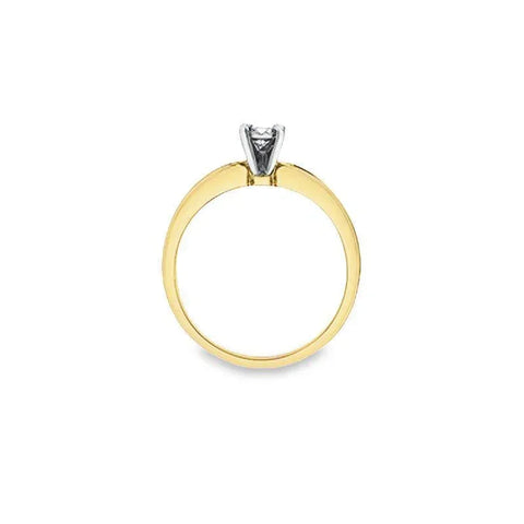 0.15TDW Diamond Solitaire Engagement Ring with Side Accents in 10K Yellow Gold