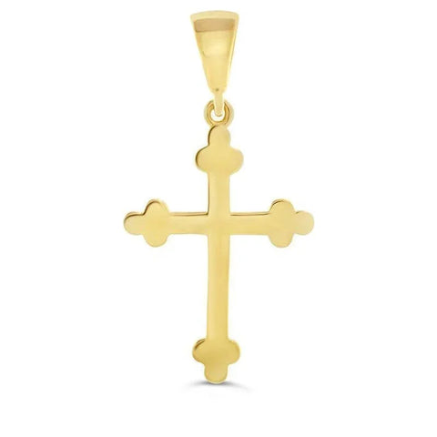 10 Karat Yellow Gold Religious Orthodox Cross Pendant