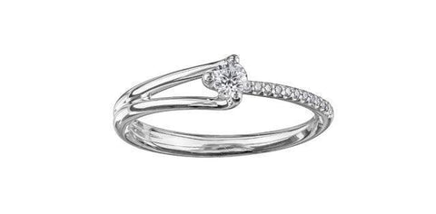 10K White Gold 0.16TDW Canadian Diamond Promise Ring
