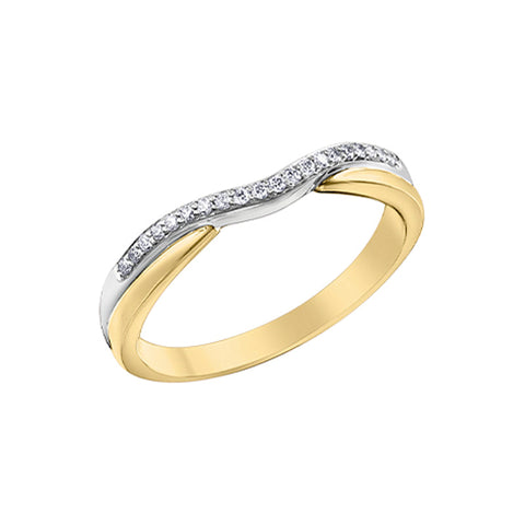 Elegant 10K Yellow Gold Diamond Curve Band with 0.10 Total Diamond Weight