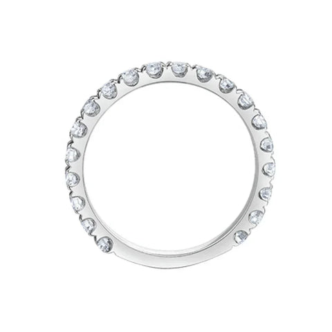 0.50TDW Lab Grown Diamond Semi Eternity Claw Set Band in 14K White Gold