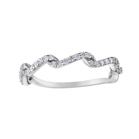 10K White Gold Diamond Wave Ring with 0.23TDW Diamonds