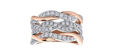 10K White and Rose Gold 1.00tdw Diamond Excuisite Ring