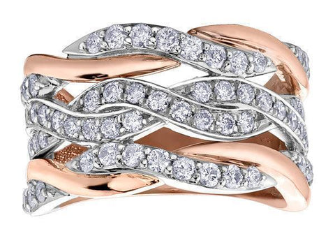 10K White and Rose Gold 1.00tdw Diamond Excuisite Ring