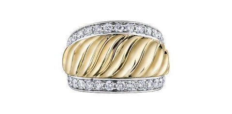 10K Yellow and White Gold 1.00TDW Diamond Special Occasion Ring