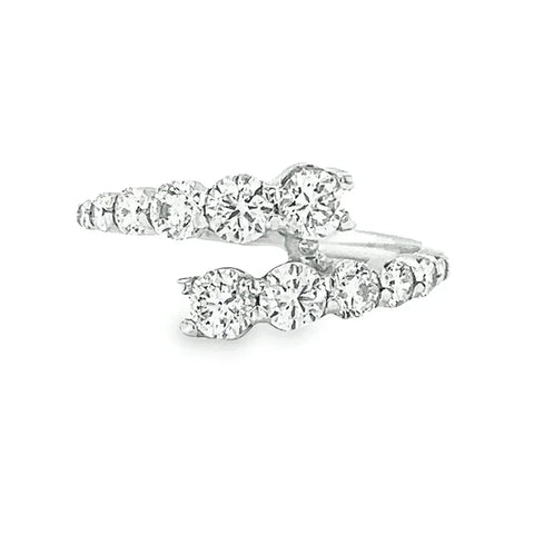Dazzling 14K White Gold Diamond Journey Ring with 1.50 Carats