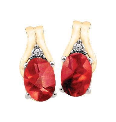 June Birthstone Earring with Diamond Accent set in 10K Yellow gold