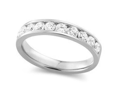 0.75TDW diamond Comfort fit Anniversary & Wedding Band in 14K white Gold