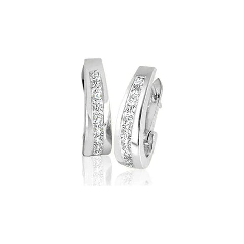 Diamond Classic J Hoop set with 0.15tdw in 10K White Gold