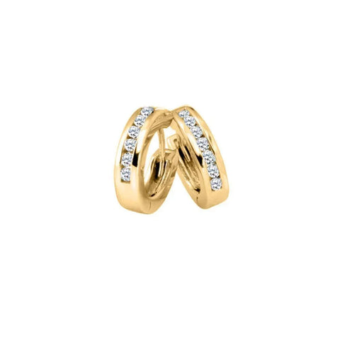 Diamond Classic Huggies set with 0.25tdw in 10K Yellow Gold