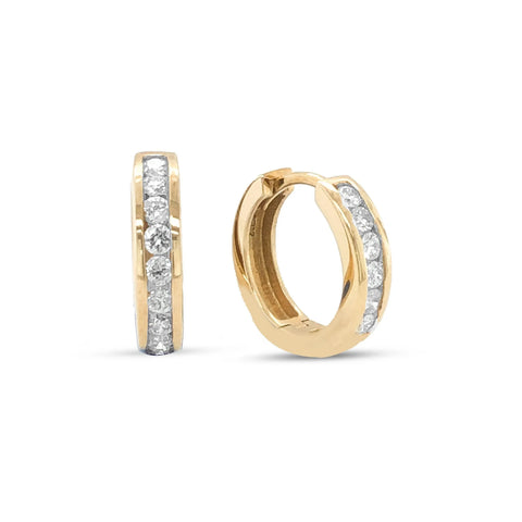 10K Yellow Gold 0.50TDW Diamond Hoop Earring