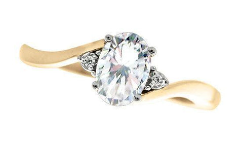 April Birthstone Ring with Diamond Accent set in 10K Yellow gold