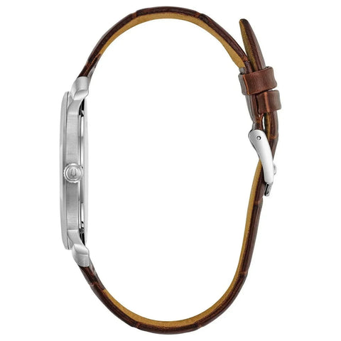 Bulova Classic Brown Leather Strap Quartz Men's Watch 96A184