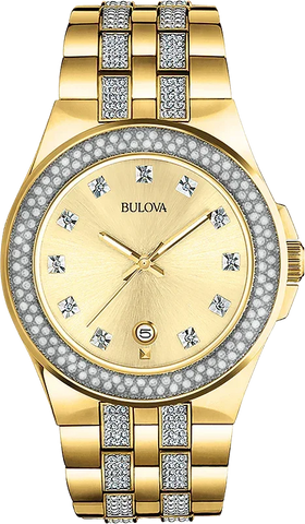 Bulova Crystal Quartz Mens Watch 98B174