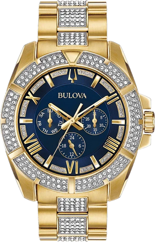 Bulova Crystal Quartz Mens Watch 98C128