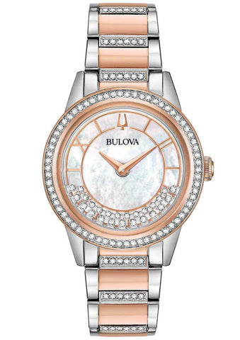 Bulova Crystal Quartz Turn Style Womens Watch 98L246