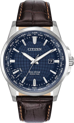 Citizen Eco Drive World Time Perpetual Calendar Mens Watch BX1000-06L