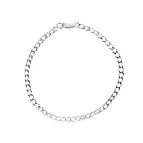 Sterling Silver 3.8mm Curb Link Italian Bracelet