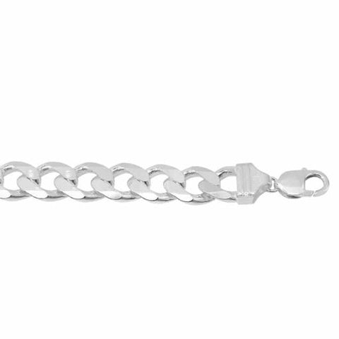 Sterling Silver 9.3mm Men's Curb Link Italian Bracelet
