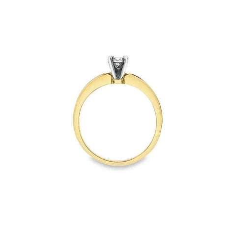 0.10TDW 10K Yellow Gold Diamond Engagement Ring with Twisted Band