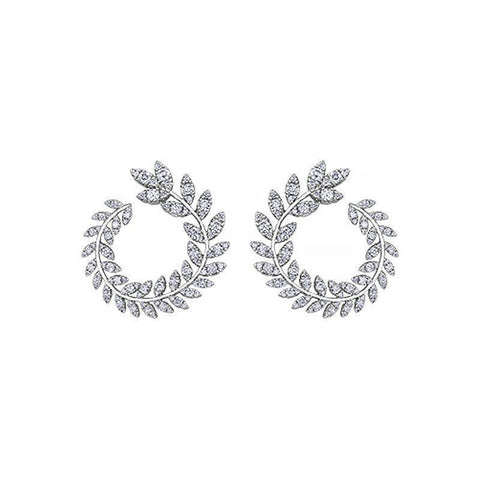 2.00TDW Diamond Fancy and 14K White Gold Earrings