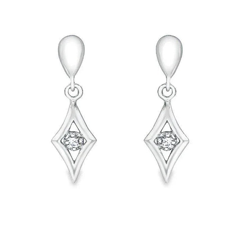 10K White Gold 0.06TDW Canadian Diamond Earrings
