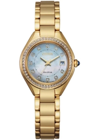 Citizen Eco Drive Silhouette Crystal Womens Watch EW2552-50D