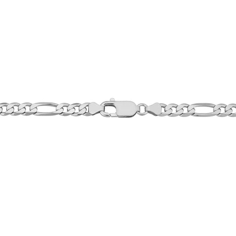 Sterling Silver 4.3mm Figaro Link Italian Bracelet