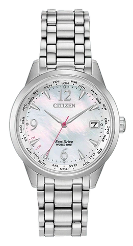 Citizen Eco Drive World Time Perpetual Calendar Women's Watch FC8000-55D