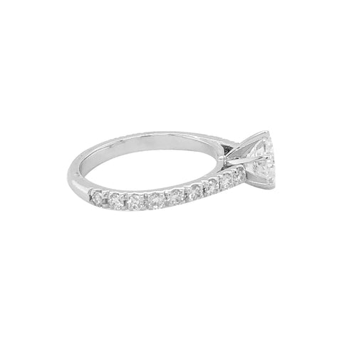 14k White Gold 1.54TDW Canadian Diamond Solitaire Ring With Classic Setting