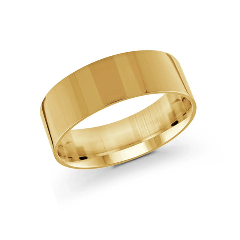 10, 14, 18 Karat Yellow Gold 8mm High Polish Flat Comfort Fit Wedding Band