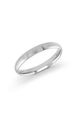 Platinum 3mm high polish rounded dome light comfort fit wedding band