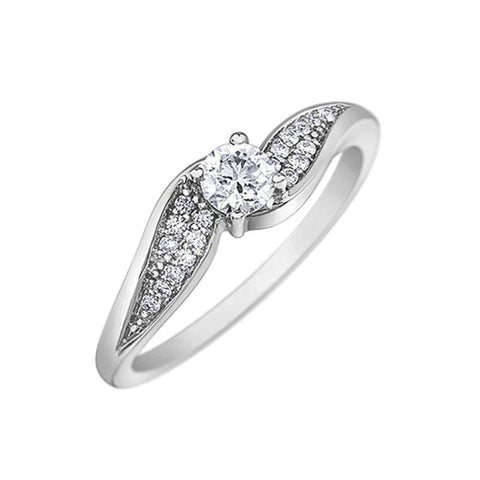 10K White Gold 0.27TDW Canadian Diamond Engagement Ring