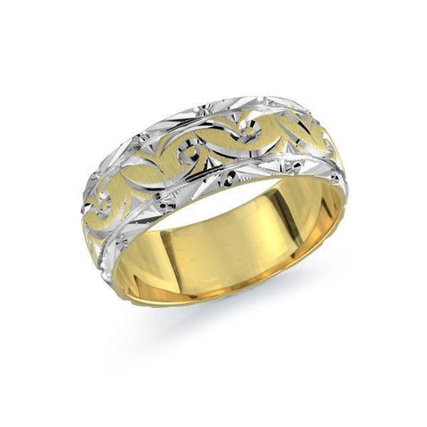 10, 14, 18 Karat 8mm Solid Gold High Polish Rounded Lux Band