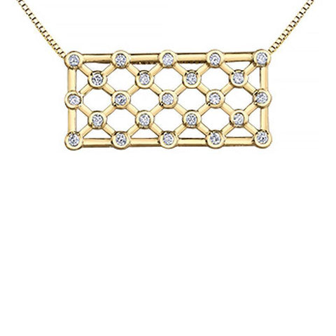14K Yellow Gold 0.52 Carat Fancy Lattice Diamond Pendant
