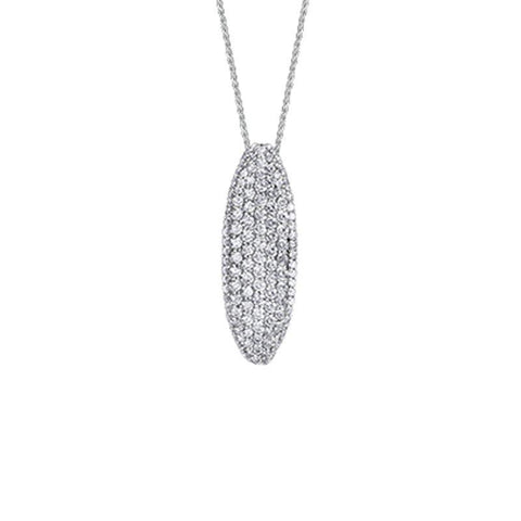 1.91TDW Diamond Fancy Pave Pendant in 14K White Gold