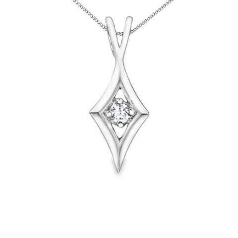 10K White Gold 0.03TDW Canadian Diamond Pendant
