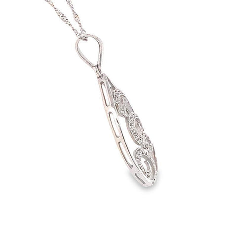 10K White Gold 0.12TDW Diamond Fancy Pendant