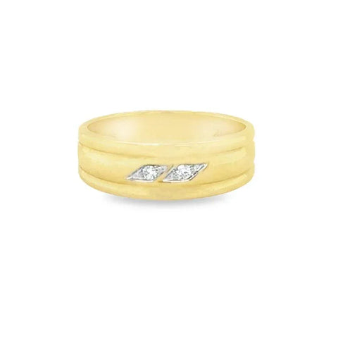 10K Yellow gold and 0.05TDW Diamond Men's Band