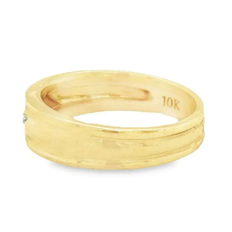 10K Yellow gold and 0.05TDW Diamond Womens Band