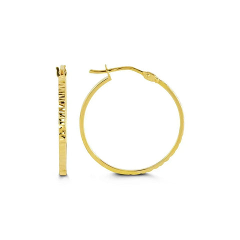 10K Yellow Gold Square Tube Hoop Earring
