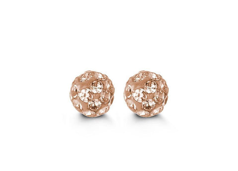 10K Yellow Gold Crystal Balls Baby Earrings
