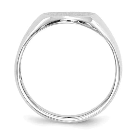 10K White Gold Mens Oval-Shaped Signet Ring